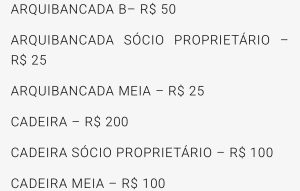 Valores dos ingressos para o confronto diante do Independente - Crédito: Reprodução/Site oficial do clube