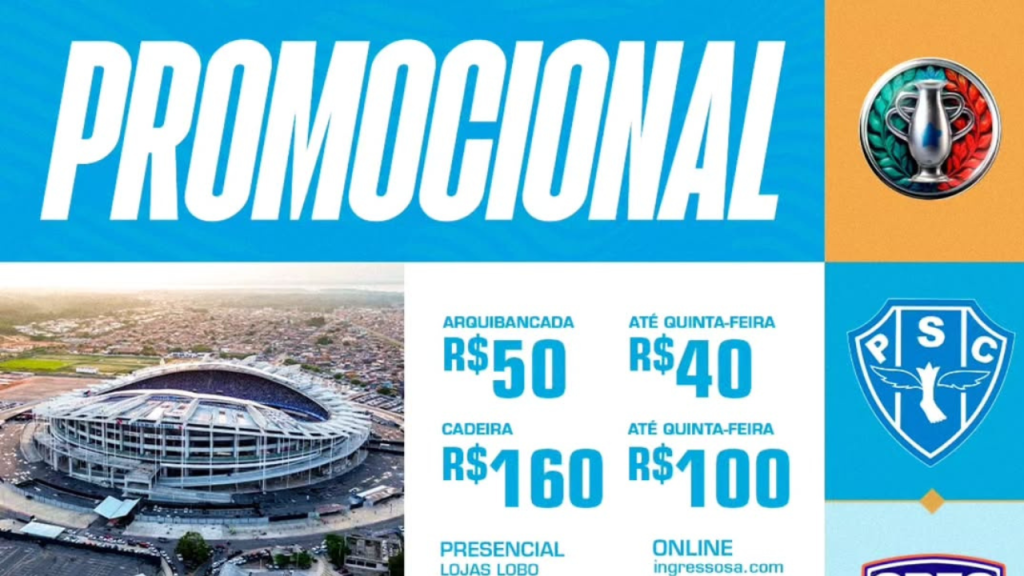 Paysandu ingressos promocionais – papao.com.br (1) Paysandu x Capitão poço pelo parazão 2025